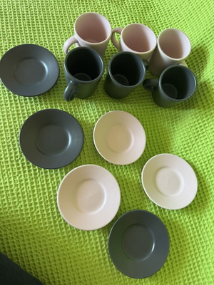 IKEA Greek Coffee Cup Set, 6 Pieces, Pink and Grey