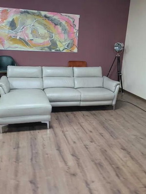 Gray leather corner sofa new with electric relax mechanism