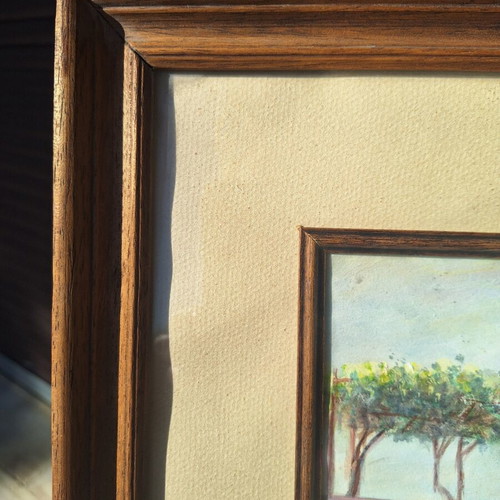 Original handmade painting in frame, oil or pastel