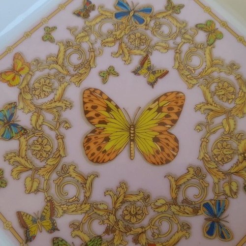 Versace Rosenthal Le Jardin cigar ashtray pair, Butterfly Garden design