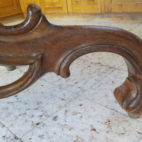 Old walnut table used with carved legs