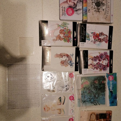 Stamp, stensil and paint set used