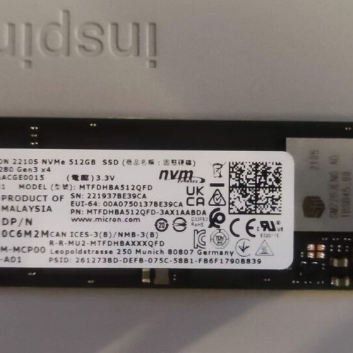 Dell Inspiron 15 3525 laptop used for spare parts with 16GB RAM and 512GB SSD