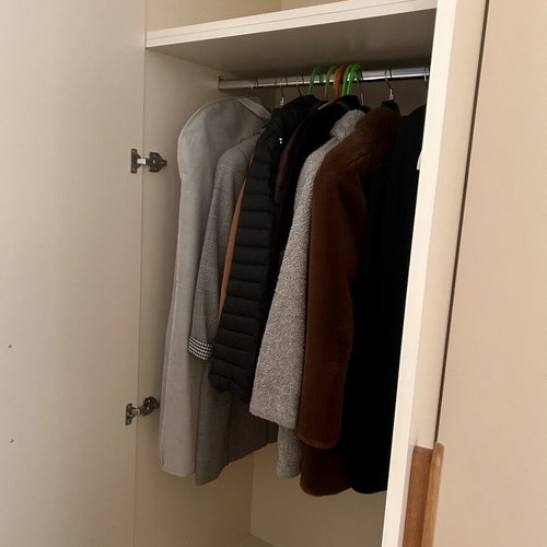 4-door wardrobe with handmade wooden handles, custom made