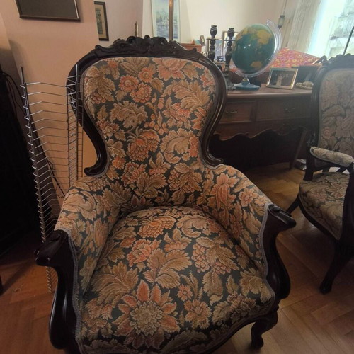 Armchairs like new, set of 4 living room chairs
