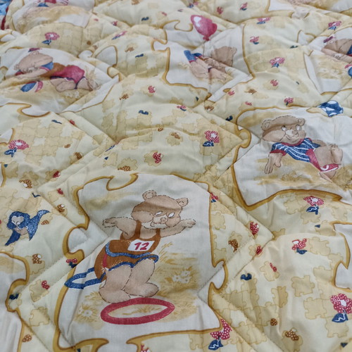 Double quilt two-sided with cotton fabric and baked wadding new