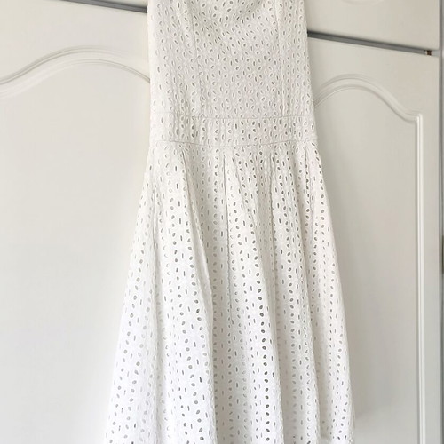 Kiabi White Strapless Dress Broderie Anglaise Size S Like New