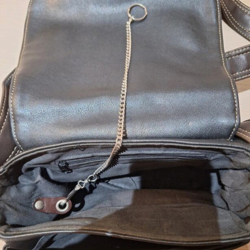 KEM Harley Davidson leather shoulder bag, black, spacious