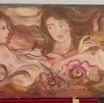 Oil painting with 3 figures used