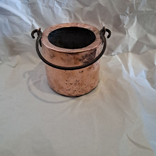 Copper vessel handmade 1930s used, 2 liters capacity
