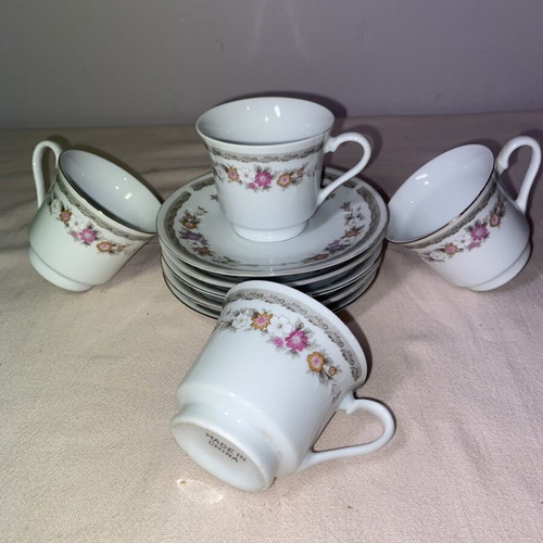 Vintage Fine China Coffee Tea Cup Set 9 Pieces like new