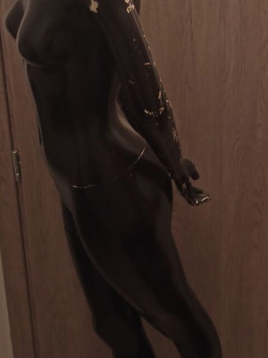 Display mannequin used with round metal base and support