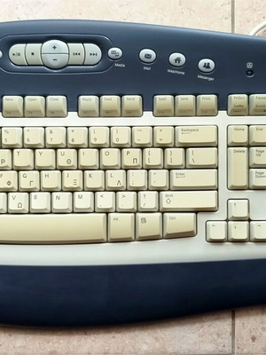 Microsoft Multimedia Keyboard used with PS/2 and palm rest