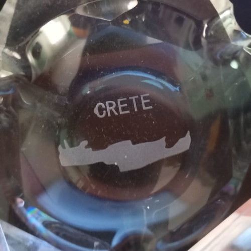 Crete Glass Ashtray like new, souvenir