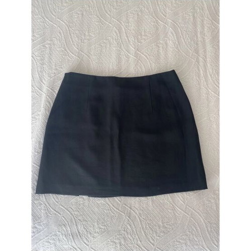 Blumarine mini skirt, black, asymmetric front slit