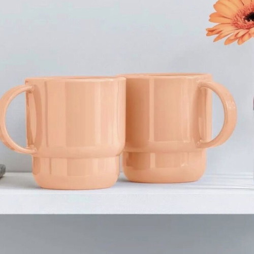 Tupperware Juicy Peach mugs set of 2, 250 ml, new