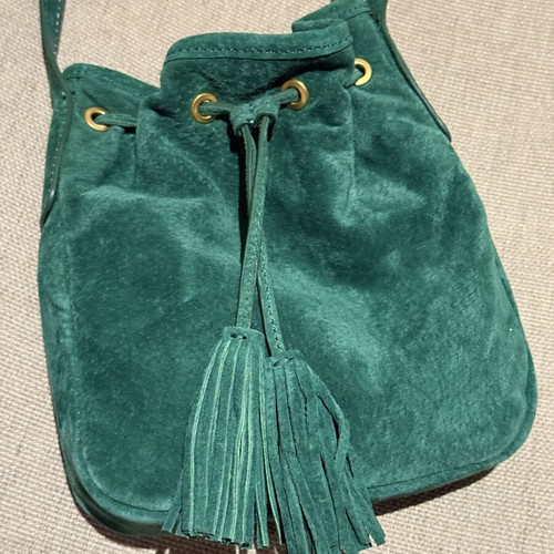 Zara leather suede crossbody bag like new, green
