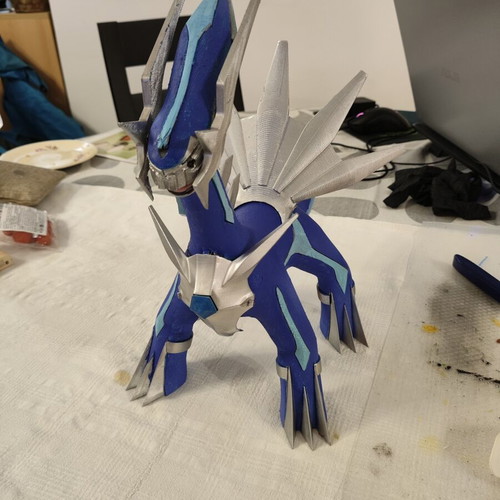 The Master of Time Dialga 3D printed figure 30 cm hand painted