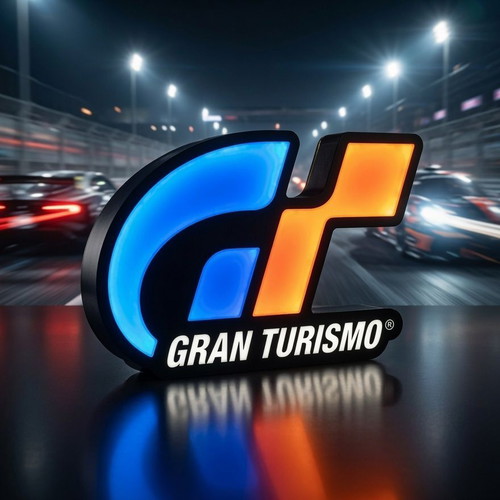 Gran Turismo Logo Light Box new, 3D printed LED lamp