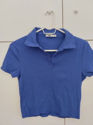FB Sister blue polo collar shirt, like new, small-medium