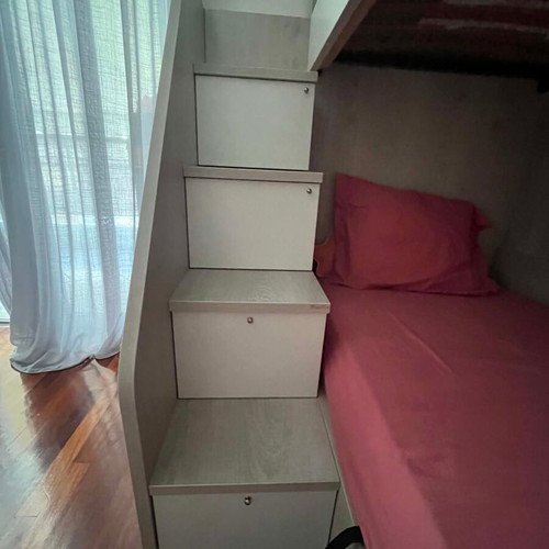 Project House bunk bed like new with storage spaces