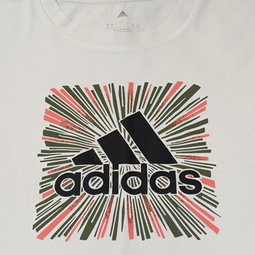 Adidas Graphic Tee Size L, like new, white with colorful logo