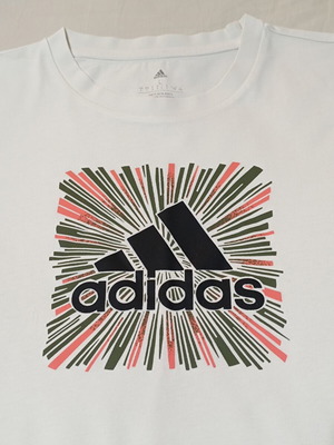 Adidas Graphic Tee Size L, like new, white with colorful logo