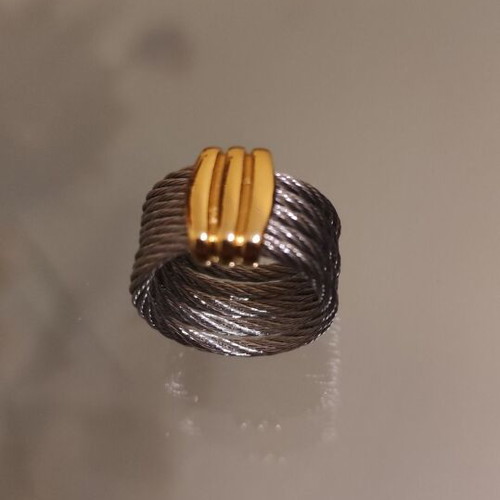 Silver ring with gold detail stainless steel size 10 new