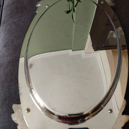 Metal serving platter with lid used, vintage 90s decorative tray
