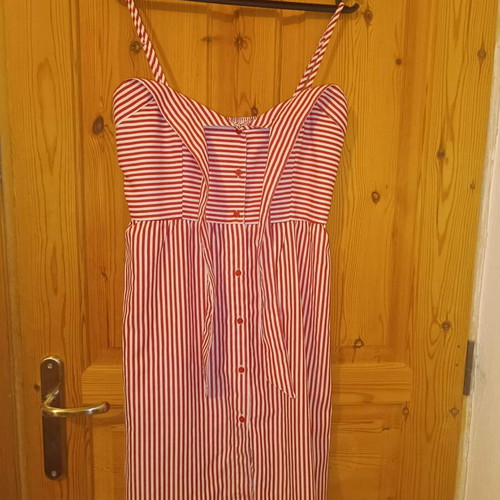 Mini striped dress like new, size S, Axel, white and red