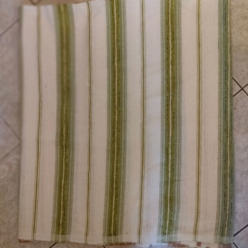Traditional handwoven fabric loom new, terracotta and green