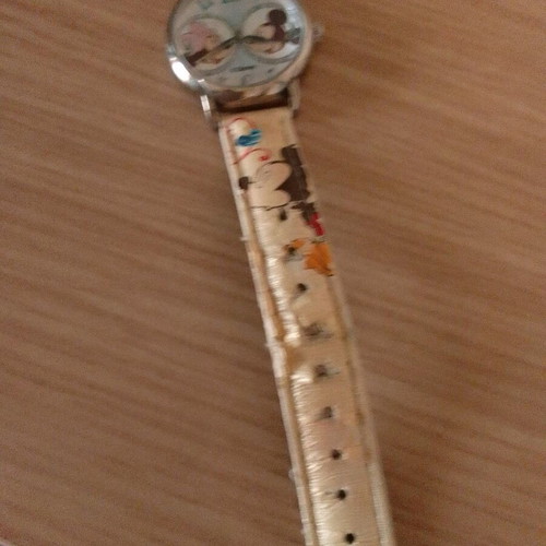 Disney children's watch used, beige for girls