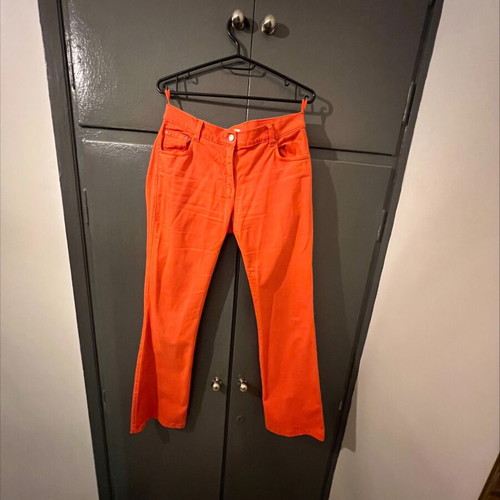 Orange pants like new made of Italian fabric
