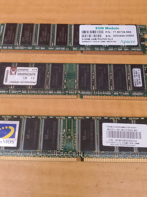 Pc Retro_Memory bundle II μεταχειρισμένο με Apacer, TwinMOS, Kingston RAM