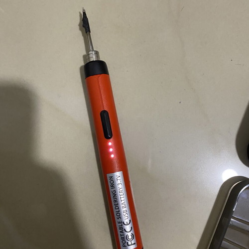 Battery soldering iron used with paste