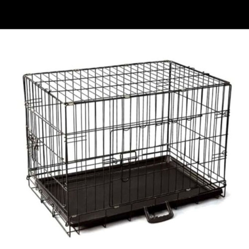 Crate for large dogs metal black, new