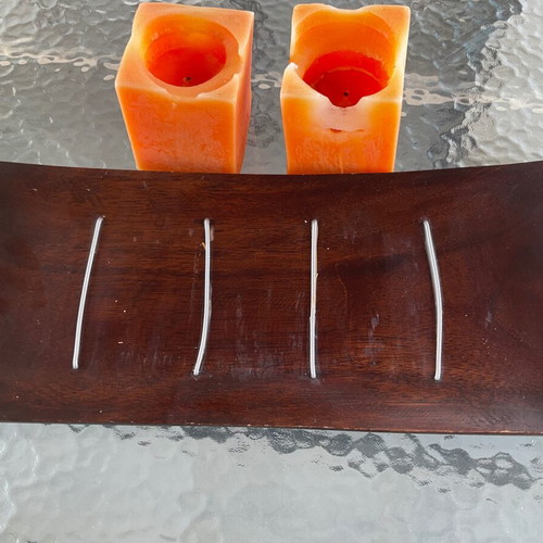 Wooden candle holder from exotic wood used