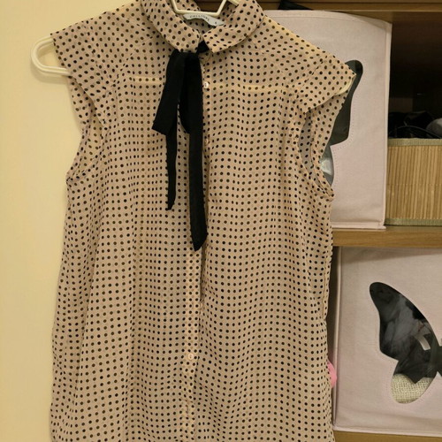Zara honeycomb skirt medium like new and Calliope sleeveless polka dot shirt small
