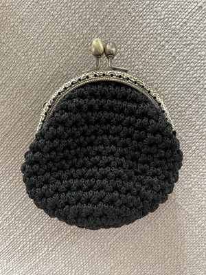 Knitted black wallet