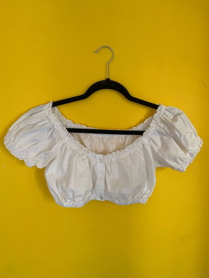 Αυθεντικό λευκό crop top dirndl milkmaid μέγεθος M σαν καινούργιο