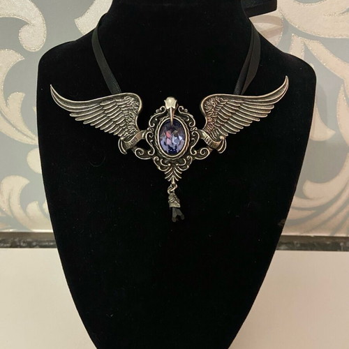 Alchemy Gothic necklace My Soul From The Shadow like new, purple and silver