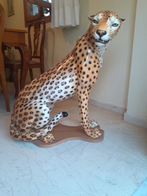 Decorative leopard statue like new, made in Italy