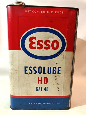 Μεταλλικό δοχείο λιπαντικού Esso Essolube HD SAE 40 16 κιλά, συλλεκτικό