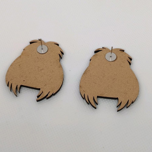 Cruella earrings wooden like new with stainless steel clasp