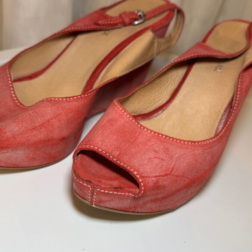 Women's platform shoes size 41 pink leather used