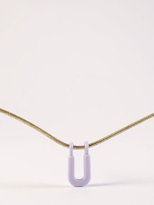 Say My Name Monogram U necklace purple, new