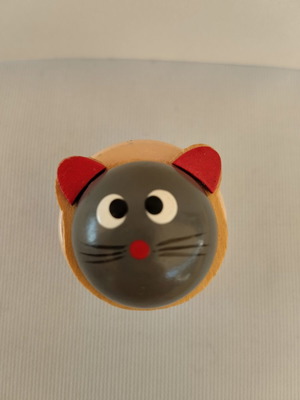 Wooden sharpener used, cat-shaped from 2000's