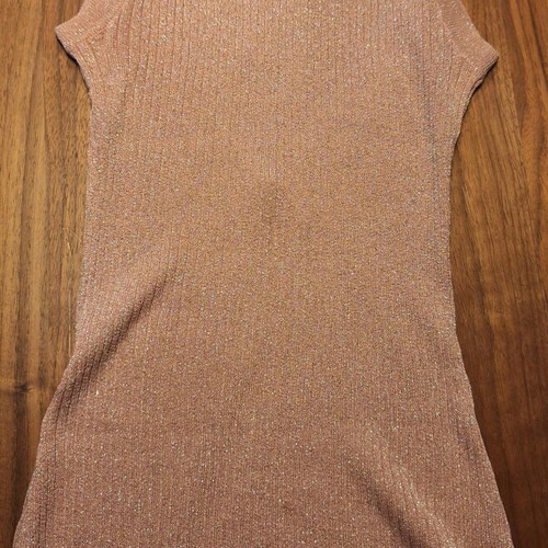 Fracomina blouse like new, pink, rib knit with lace back opening