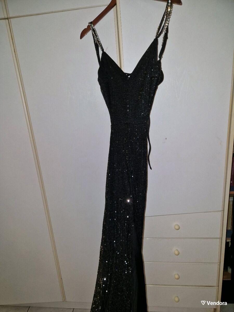 black sequin dress amazon Slit Sequin Dress