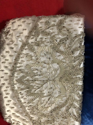 Shoulder bags new, embroidered, black and light beige